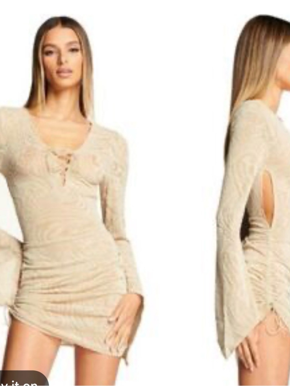Authentic I.AM.GIA Womens Cream Dress XXS Stretch Club Wear Party Cocktail